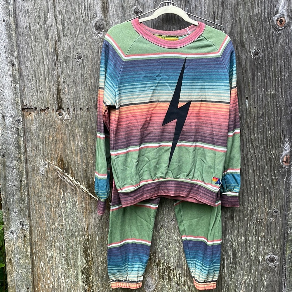 Aviator Nation Tulum Bolt Sweatsuit Set NWOT